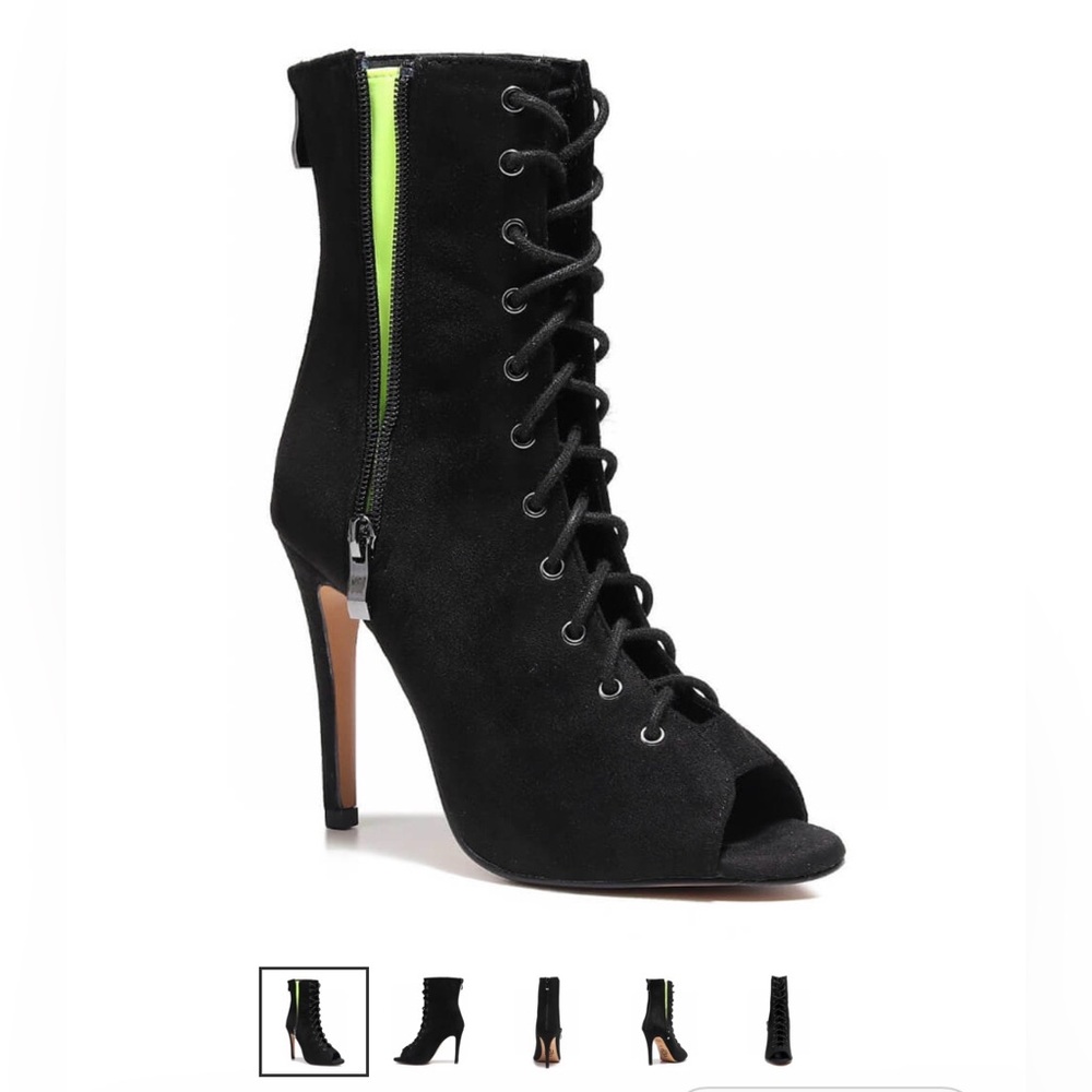 Burju Lace-Up Peep-Toe Stiletto Dance Heels - Women